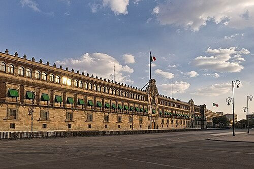 Fachada del Palacio Nacional en la Ciudad de México, sede del Poder Ejecutivo federal